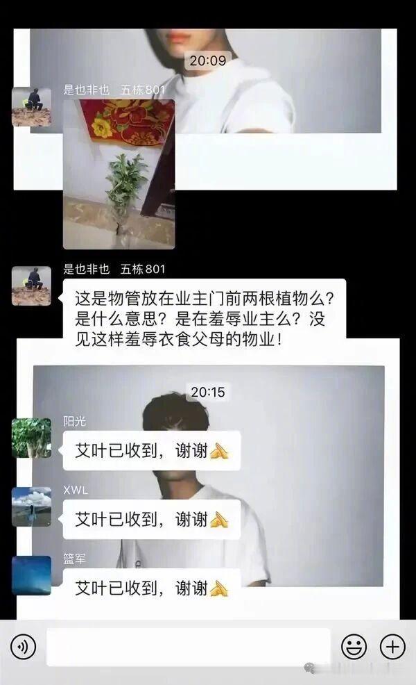 当一个人蠢得恰到好处你就不知道他是真的蠢还是在假装不交物业费理由：物业放了两根植