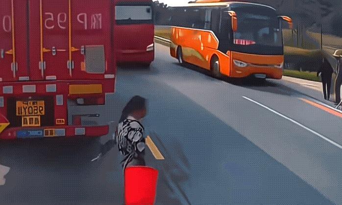 见过把大马路当自家客厅的人没？车流滚滚的，人家走得那叫一个闲庭信步。真是让人看