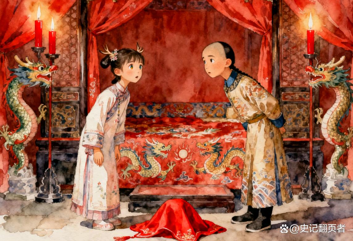 1665年，康熙娶了年仅12岁的赫舍里氏。不料，洞房时已经等不及的赫舍里氏自己扯