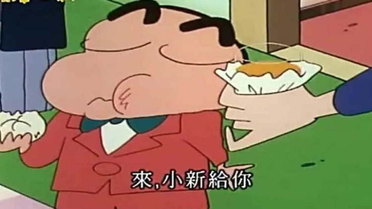 蜡笔小新: 妮妮教大家吃豪华派对的吃饭方式,品尝烤火腿的滋味