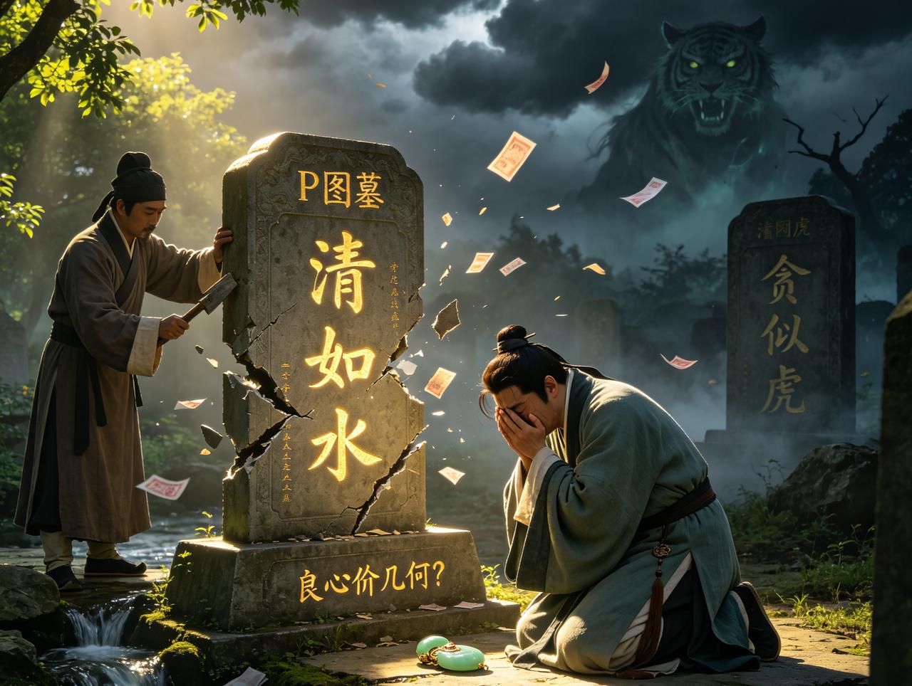 江湖怪谈•荒诞志124P图墓·贰：江南有“P图墓”，碑文皆美化。贪官墓刻“清