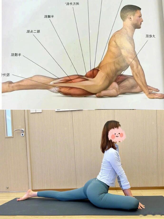 第五个动作叫“伟大的拉伸”瑜伽动作健身塑形​​​