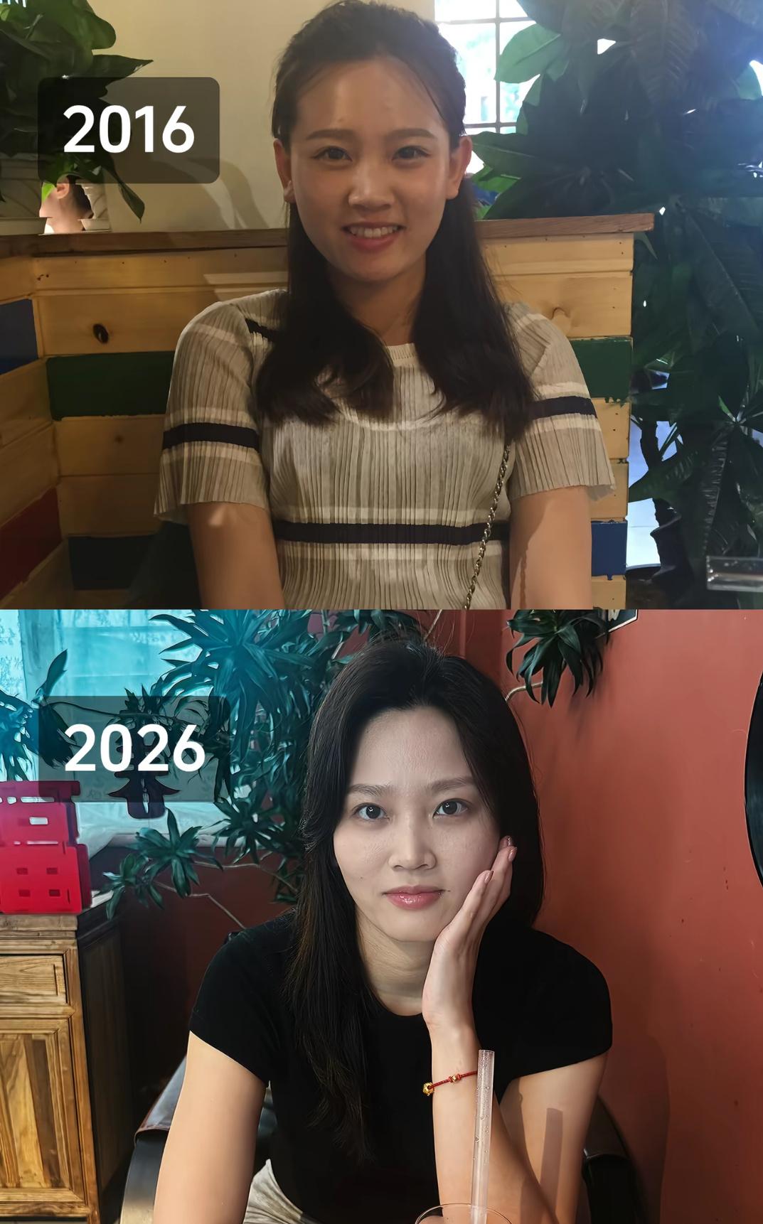 16年眼神有光，26年眼里淡然。实话实说，你们觉得变化大吗？​​​