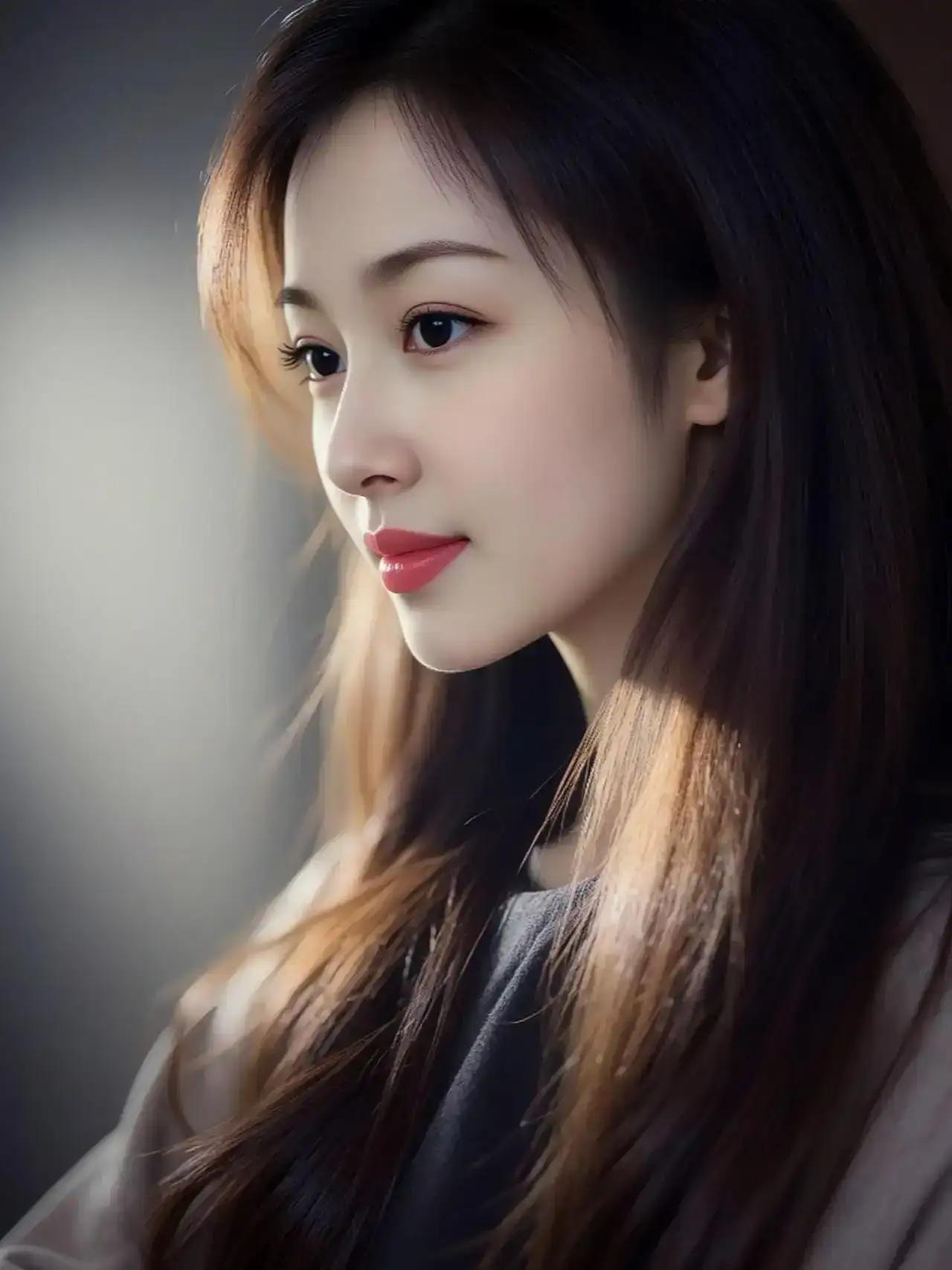 温柔甜美的侧颜，阳光洒落，尽显自然之美。🌞💕🌴