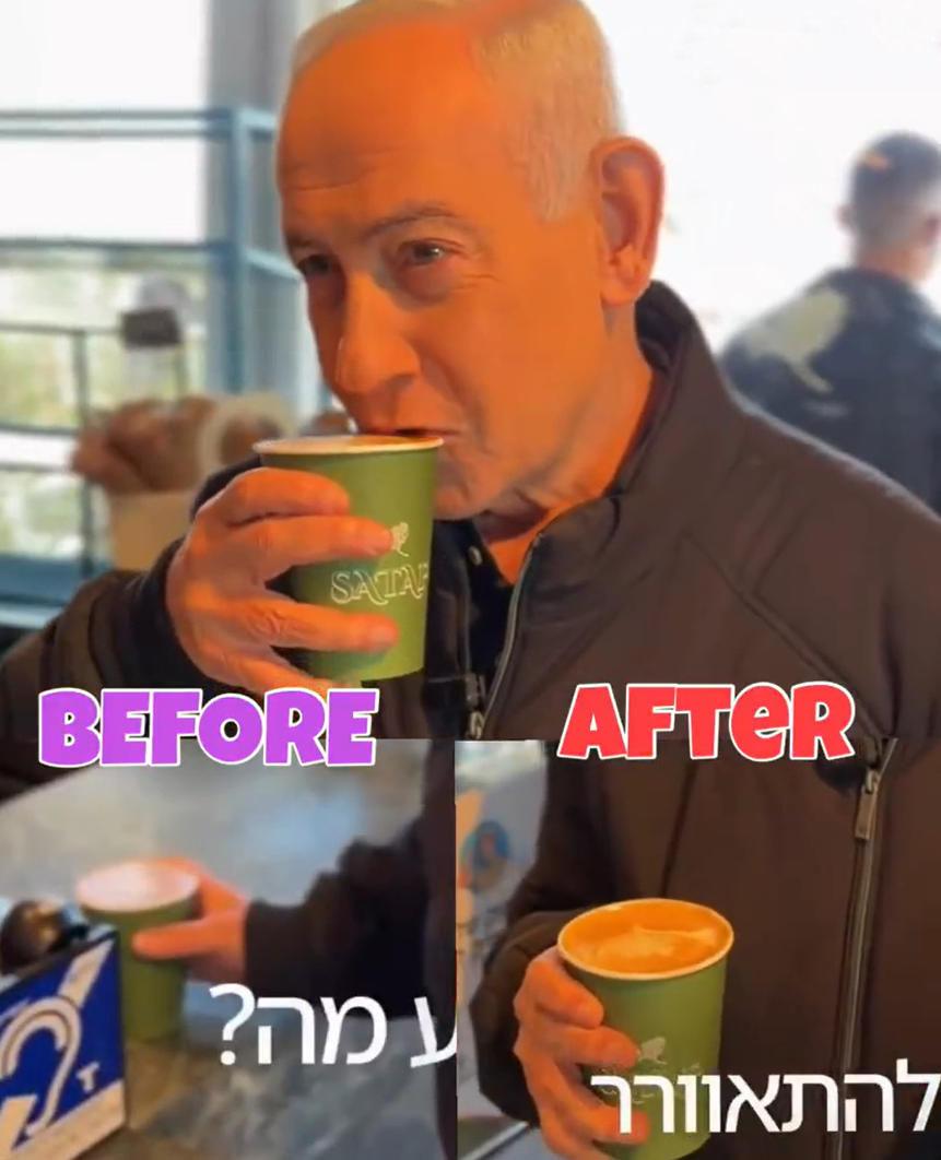 越描越黑，内塔尼亚胡为了自证“清白”，在咖啡馆拍了段视频。没想到反而引起更大争议