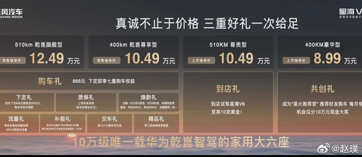 纯电、6座布局，8.99万起，有人喜欢吗？  星海V6标准版指导价是8...