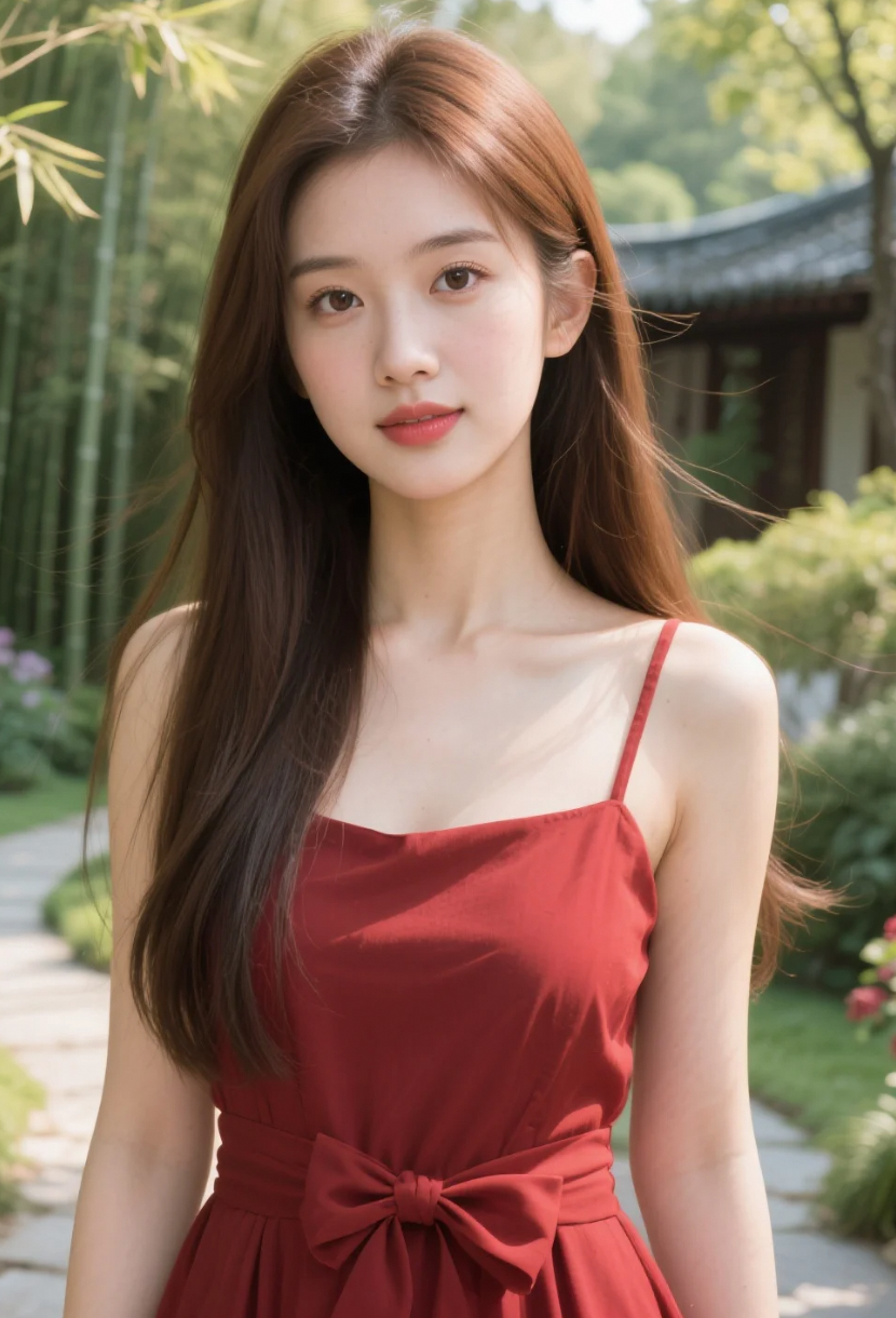 站在竹影间，她把优雅穿成了日常