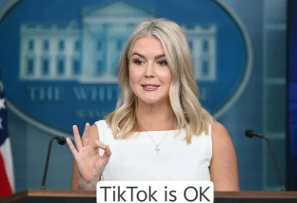 白宫：TikTok威胁论被夸大今天凌晨，卡罗琳在例行记者会上谈到即将面临封禁的