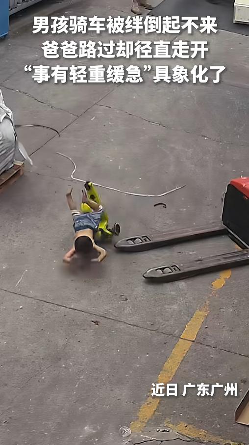 “一看平时就没少干！”4月9日，广东广州，一男孩在堆满材料的院子里骑车玩耍，不小