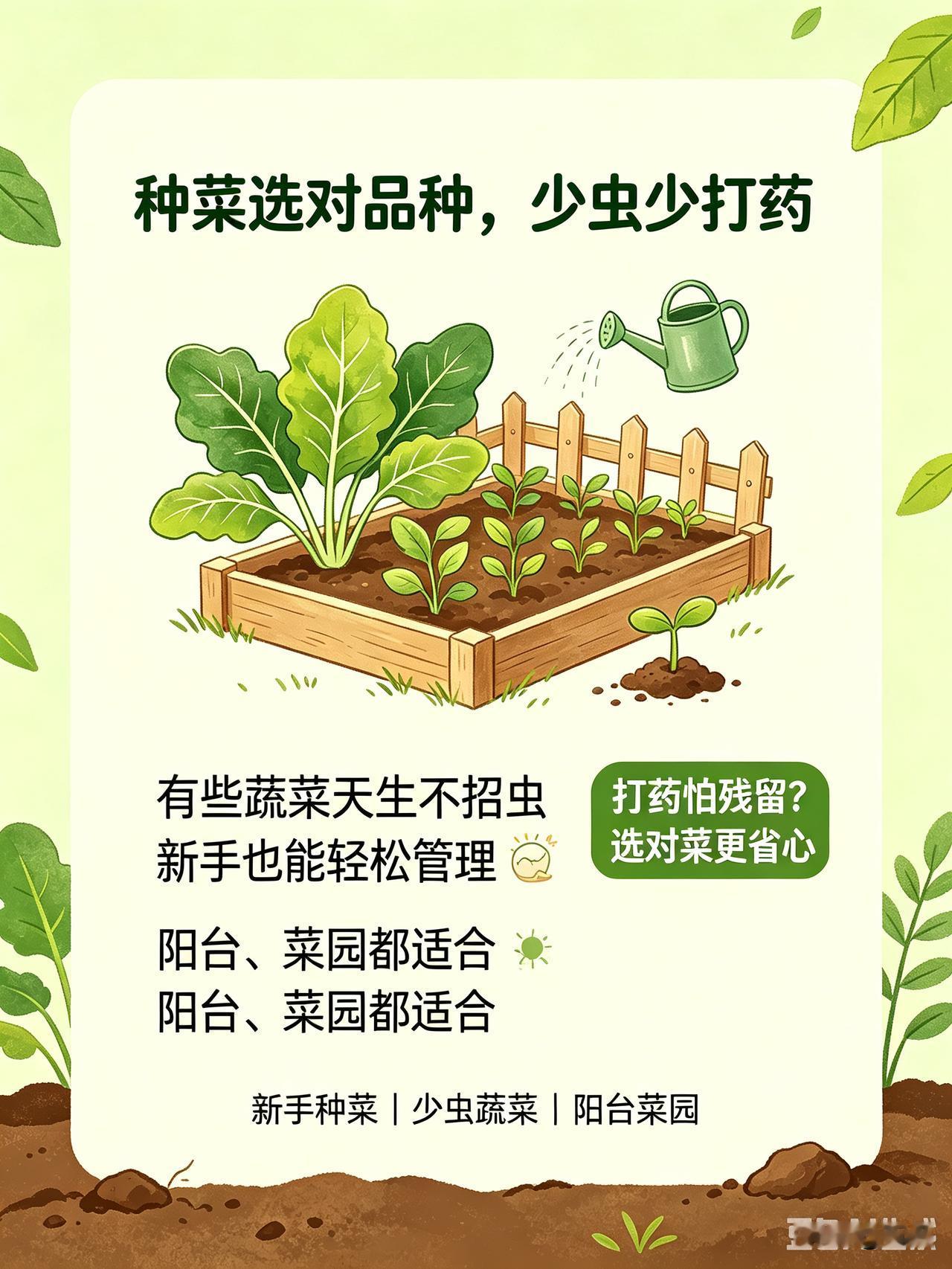 种菜选对品种，少虫少打药自己在家种菜，最头疼就是虫害，频繁打药又担心农药残
