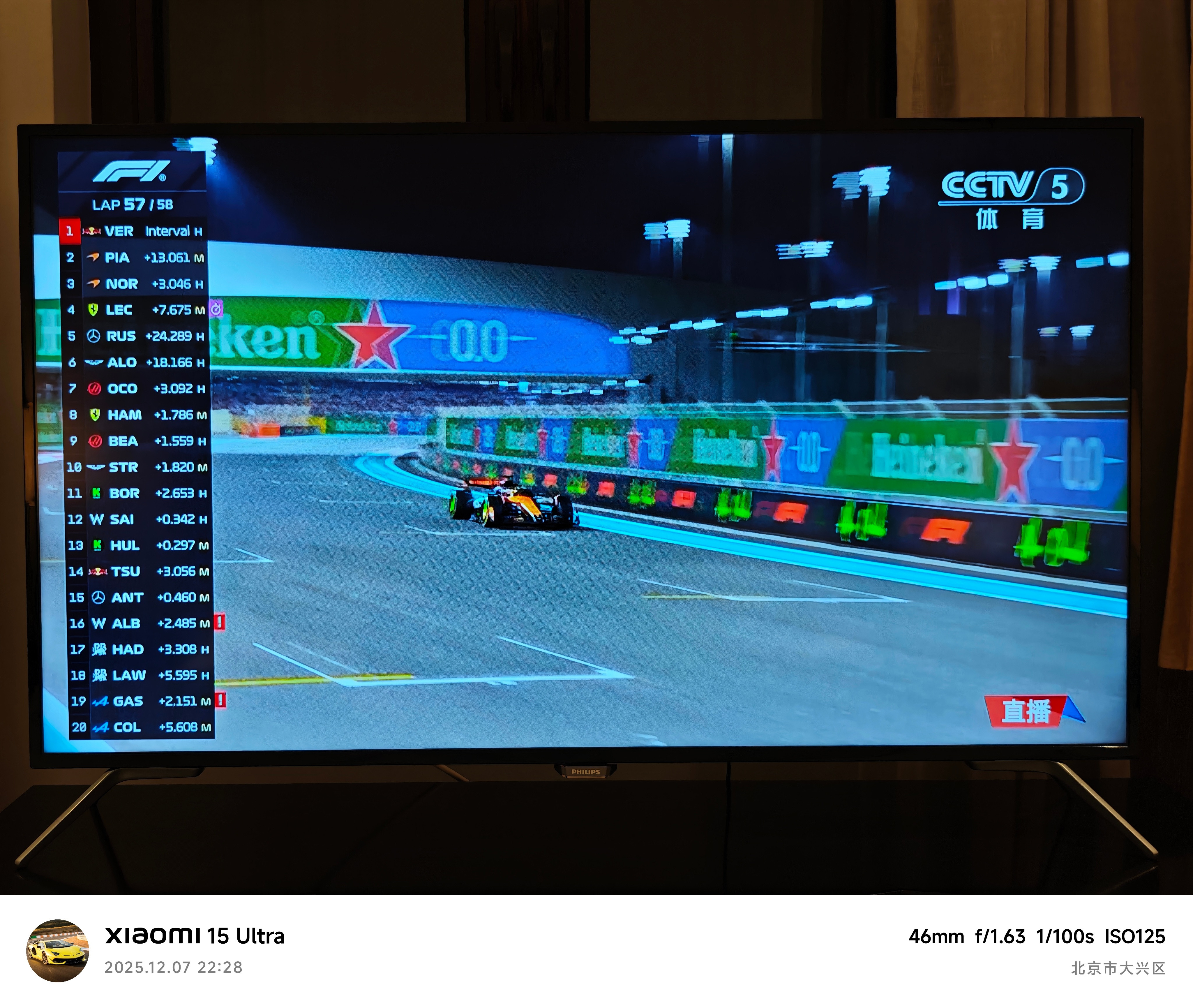 诺里斯开始减速求稳了，毕竟只需要登台就足够了非常无聊的一场……让我们提前恭喜诺里