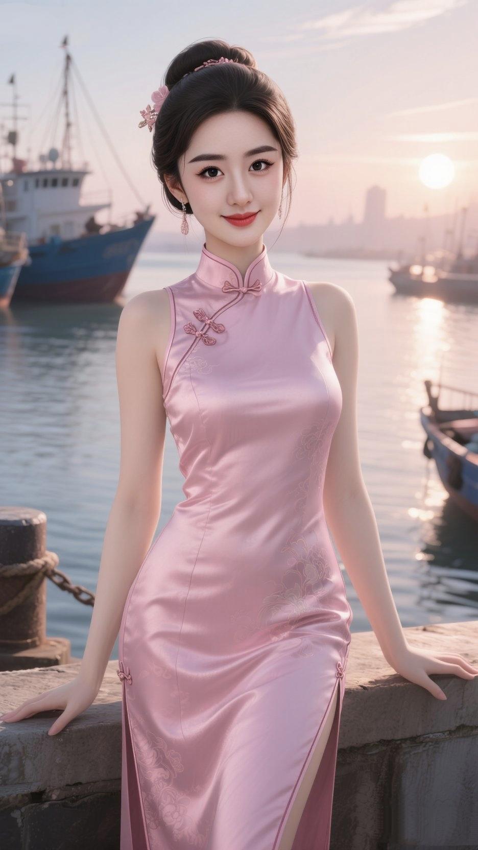 《东方风骨，旗袍雅韵》一剪云绫裁作裳，千年风骨蕴端庄盘扣轻绾山河静，斜襟