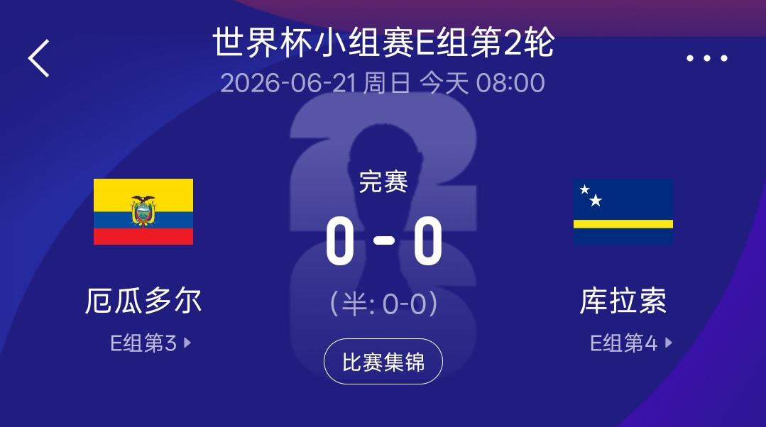 总感觉冥冥之中，中国队和库拉索队有着特别的缘分！0：0战平厄瓜多尔之后，库拉索