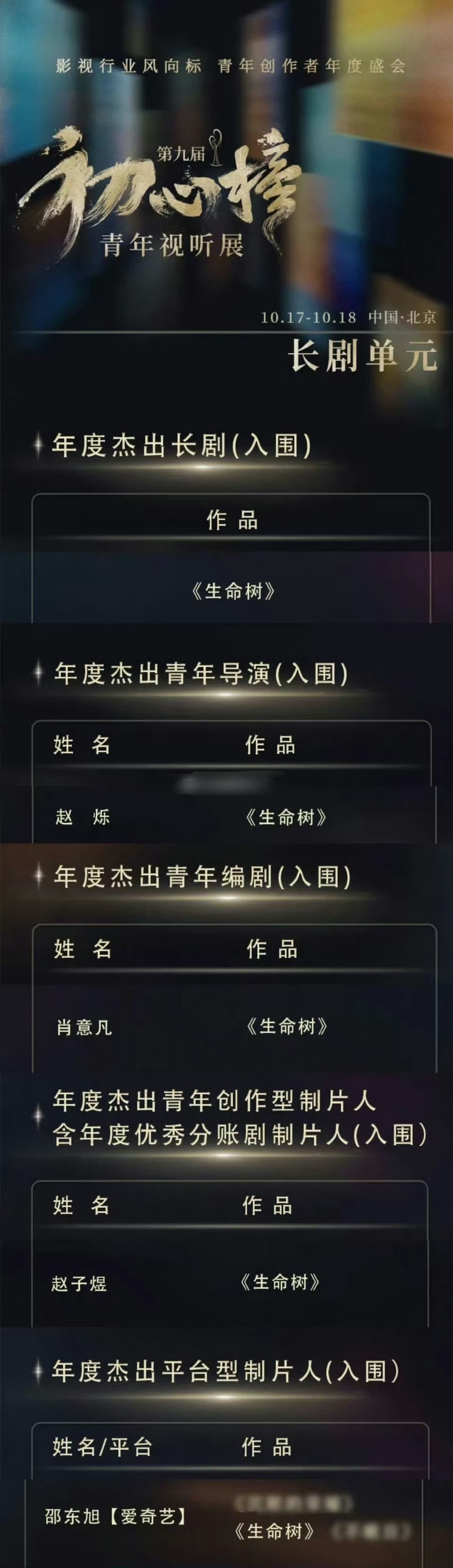 第三次提名！杨紫《生命树》继白玉兰、金鹰之后再获认可👏🏻​​​