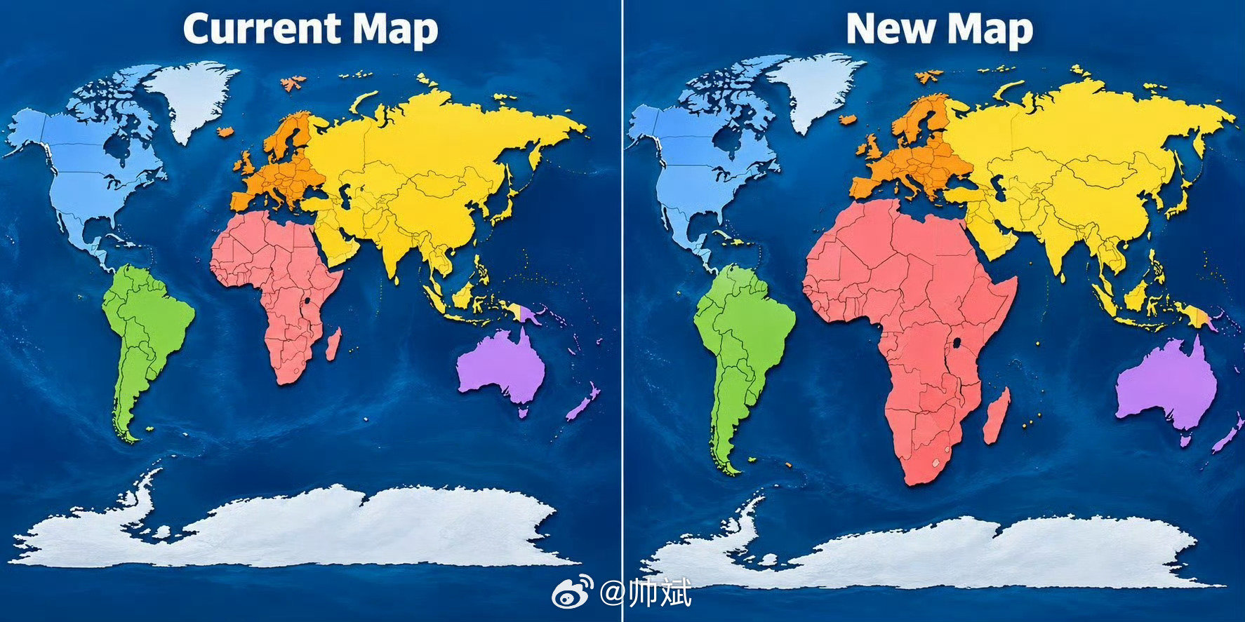 #联合国发布了新版世界地图#发现了什么变化吗？​