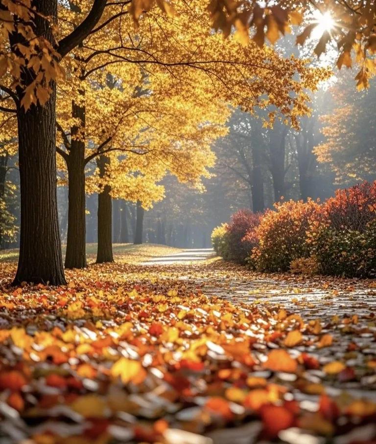 可以分享一张秋景树叶的的照片吗