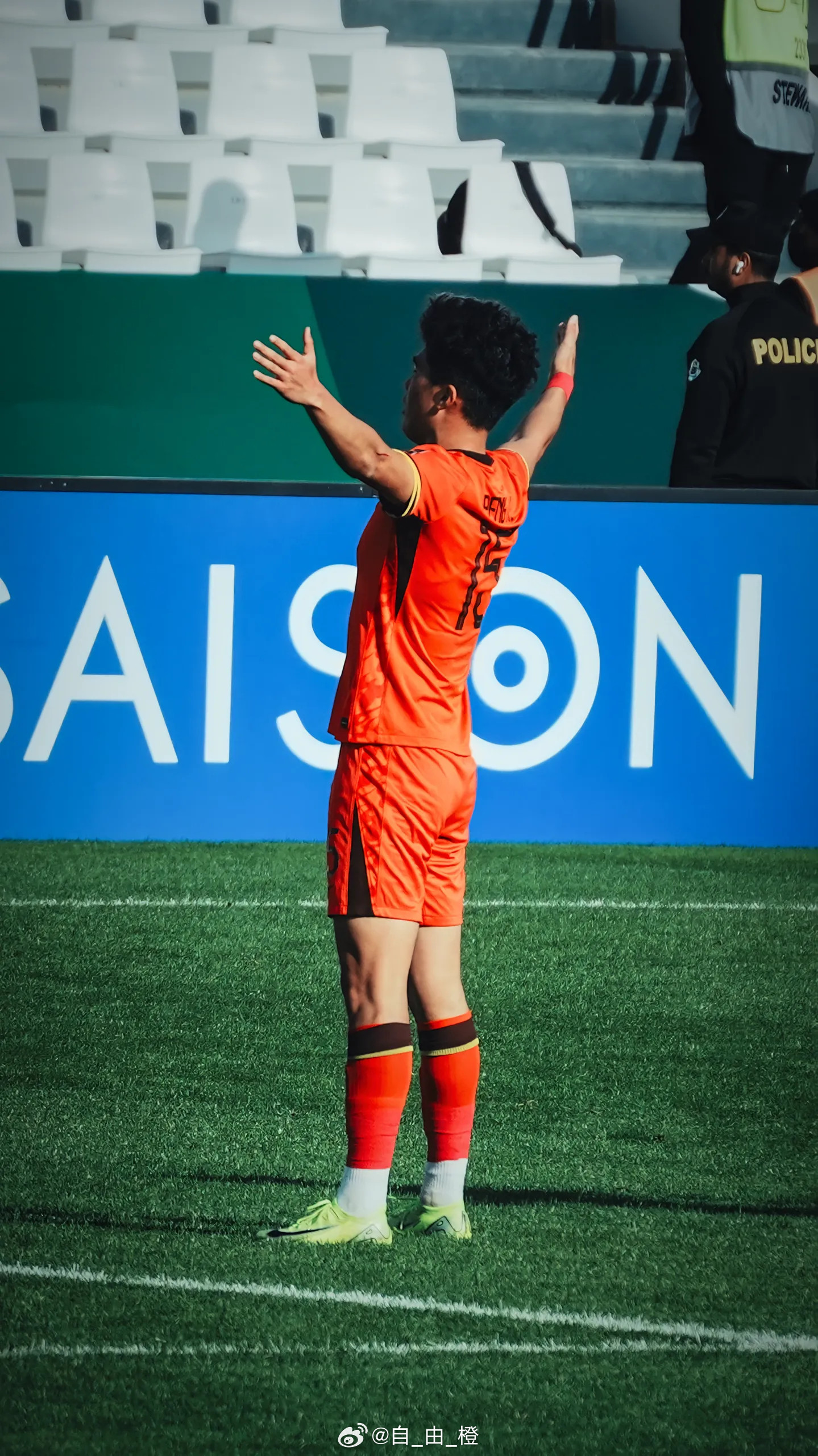 1月15日，在U23亚洲杯上出线后，中国U23球员彭啸接受了《体坛周报》记者的采