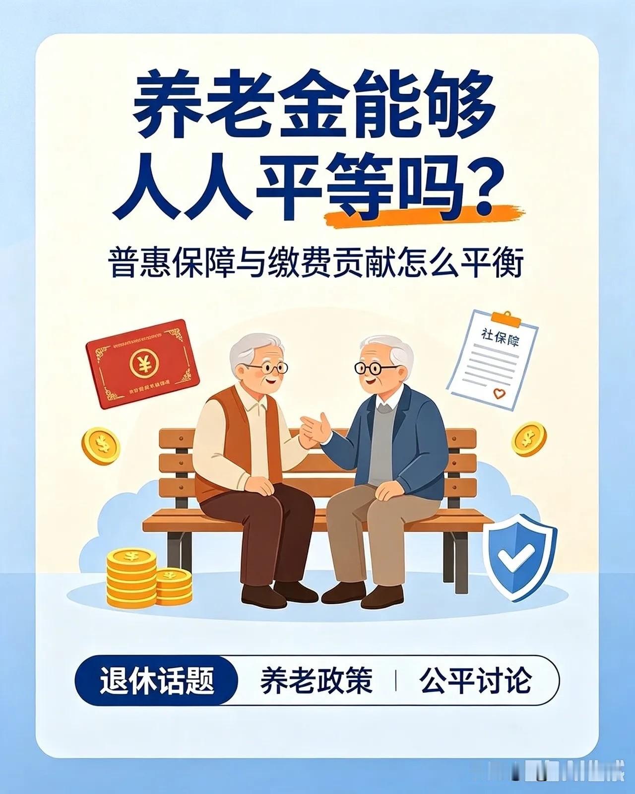 就目前中国社会发展所处的阶段，养老金是不可能人人平等的。养老金的高低，是有多种因