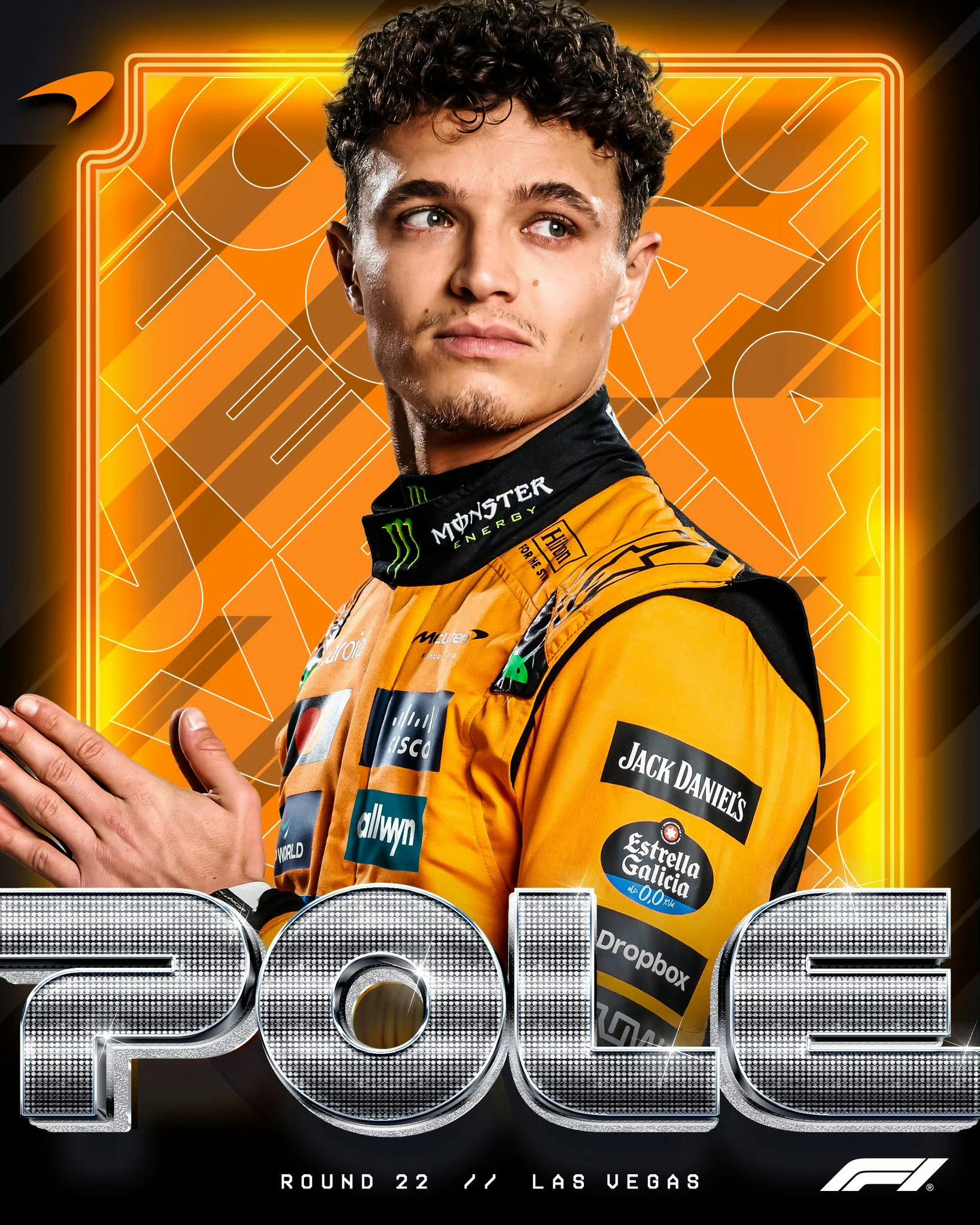 诺里斯最后一圈力克维斯塔潘，夺得拉斯维加斯大奖赛杆位！！！连续三站大奖赛夺杆维斯