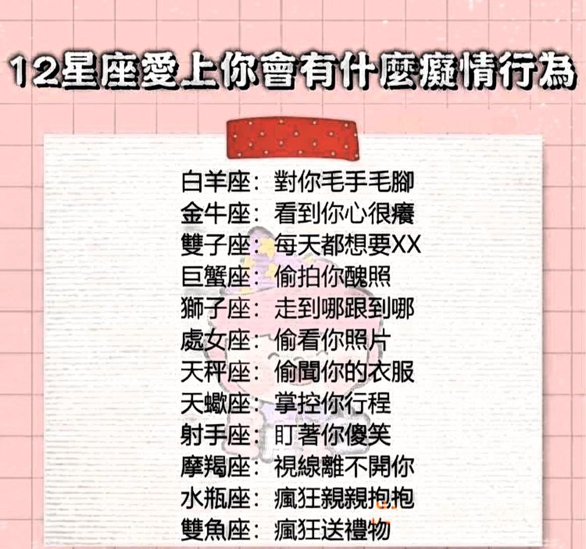 12星座爱上你会有什麼痴情行为？