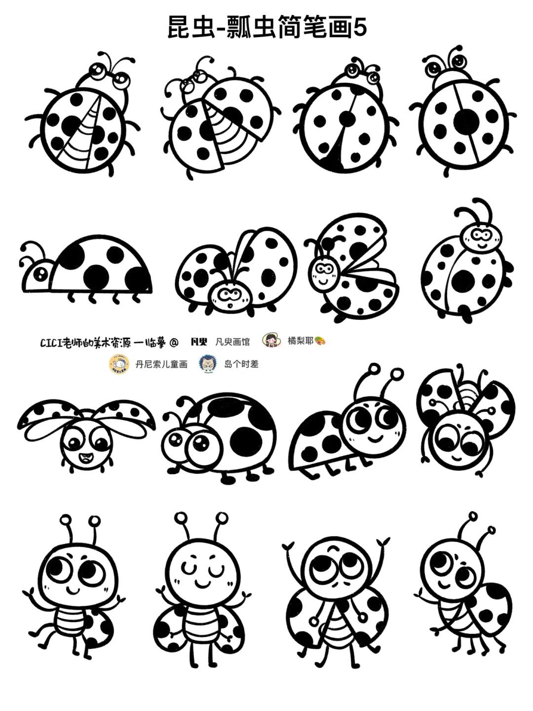 简笔画｜昆虫-瓢虫5