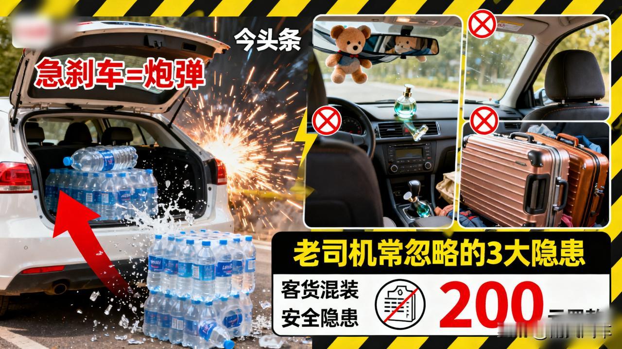 后备箱放箱水被罚200元？这些“好心办坏事”的行为要注意！后备箱放整箱矿泉水