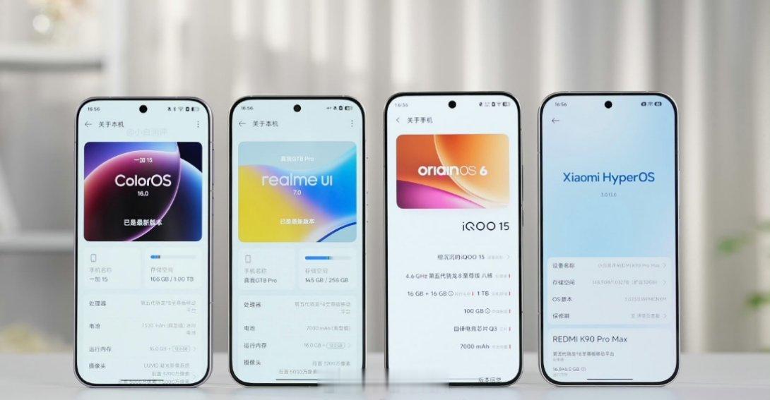 今年子系的四款旗舰，正面对比大家更喜欢哪款的正面设计？[吃瓜]​​​