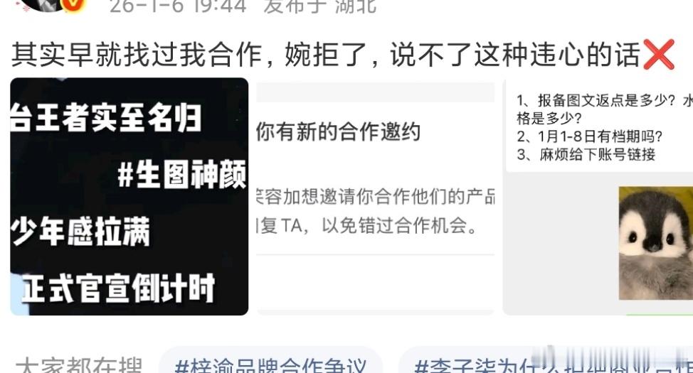 我也其实早就找过我合作了呢，婉拒了，说不了这种违心的话❌好糊啊你，才一个找你吗