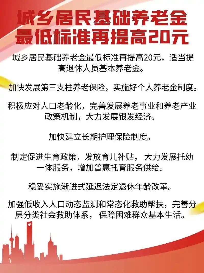 好消息！养老金又涨了！养老金月最低标准再提高20元，这是今年政府工作报告里实