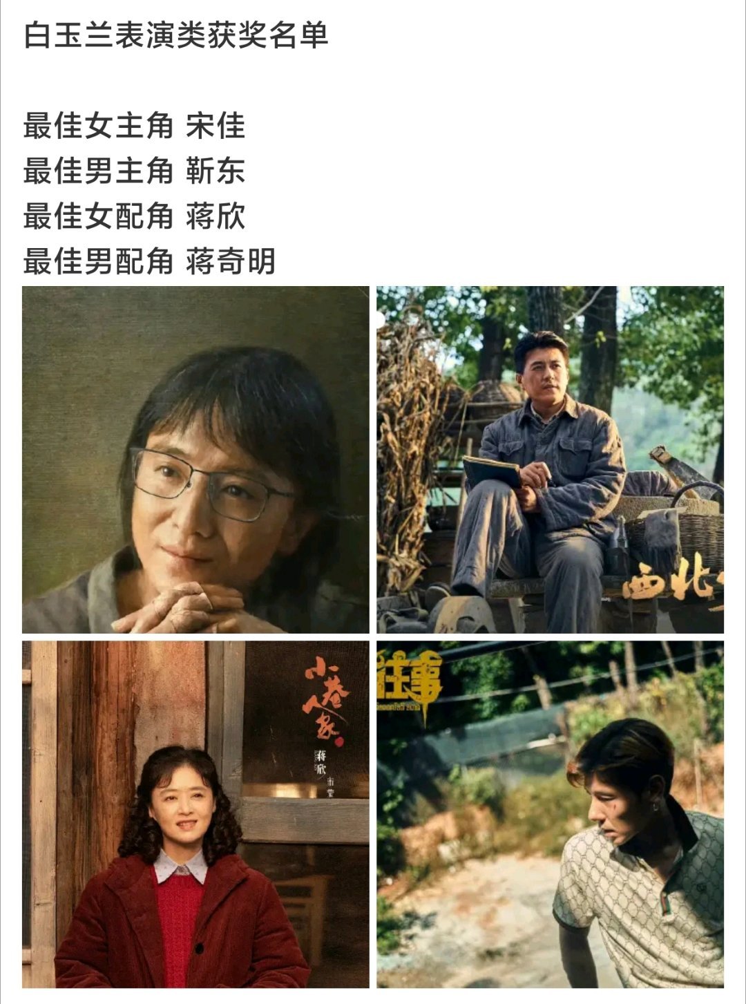 对于今晚的白玉兰获奖名单，你们想说哪个奖最让你觉得意难平？白玉兰