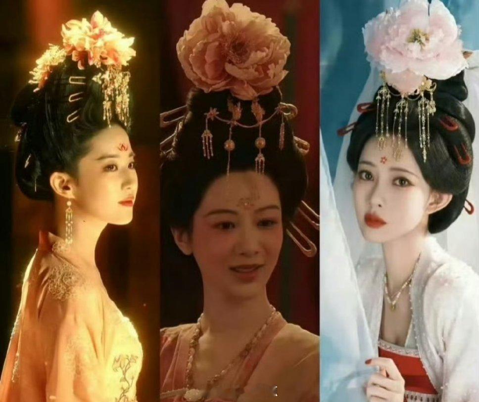 刘亦菲杨紫孟子义同款妆造～都是唐装，妆容差太多了…​​​完全不是一个质感[