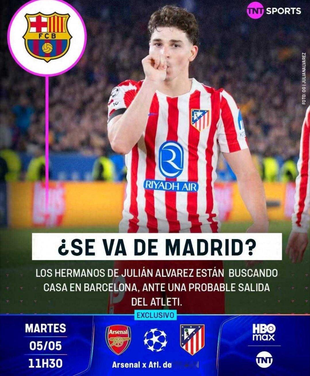 接班莱万！阿尔瓦雷斯家人已在巴塞罗那找房球员有望转投巴萨下赛季即将38岁的莱万