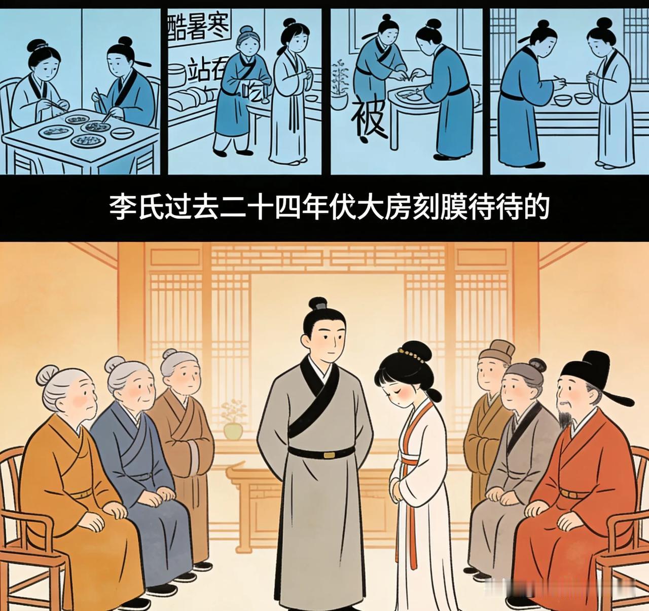 1904年，通房丫鬟李氏正站着侍奉丈夫与正妻，突然，管家进来喊了一句：“中了！”