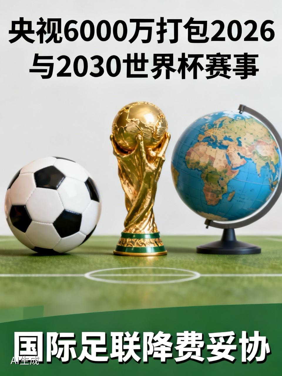 央视赢了！一分没有给国际足联加，一口价6000万美元，而且是打包2026与203
