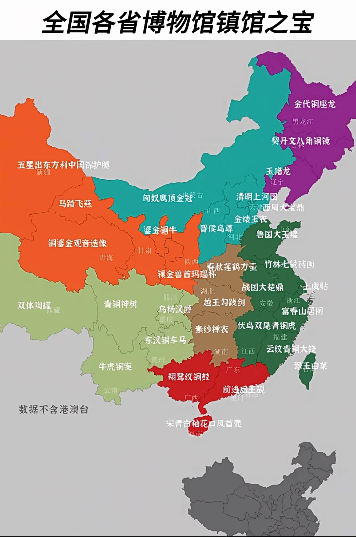 全国各省的博物馆镇馆之宝，感觉最出名的应该是清明上河图和越王勾践剑。博物馆