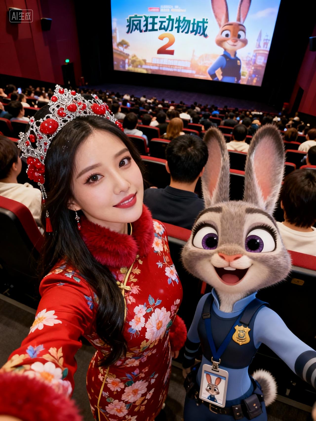 🎥和迪士尼兔子一起看新电影！