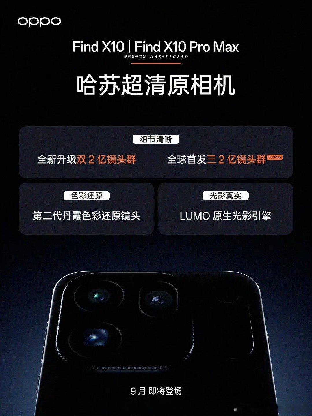 OPPOFindX10ProMax影像规格比想象中强不少，三颗镜头都采用了两亿像素传感器，目测主摄还
