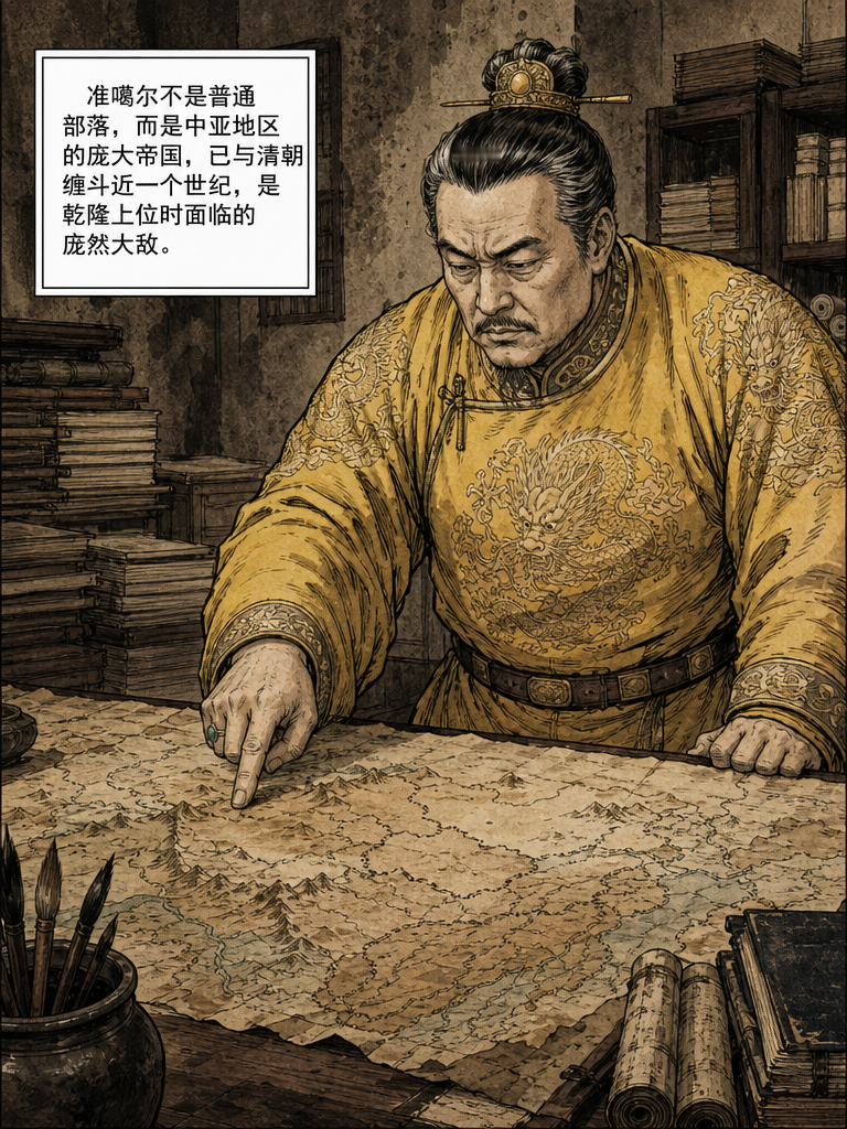 乾隆灭掉准噶尔，屠尽男丁灭族，对当时的世界造成了极大的震撼。很多人误以为准噶尔是一个游牧部落，实则它