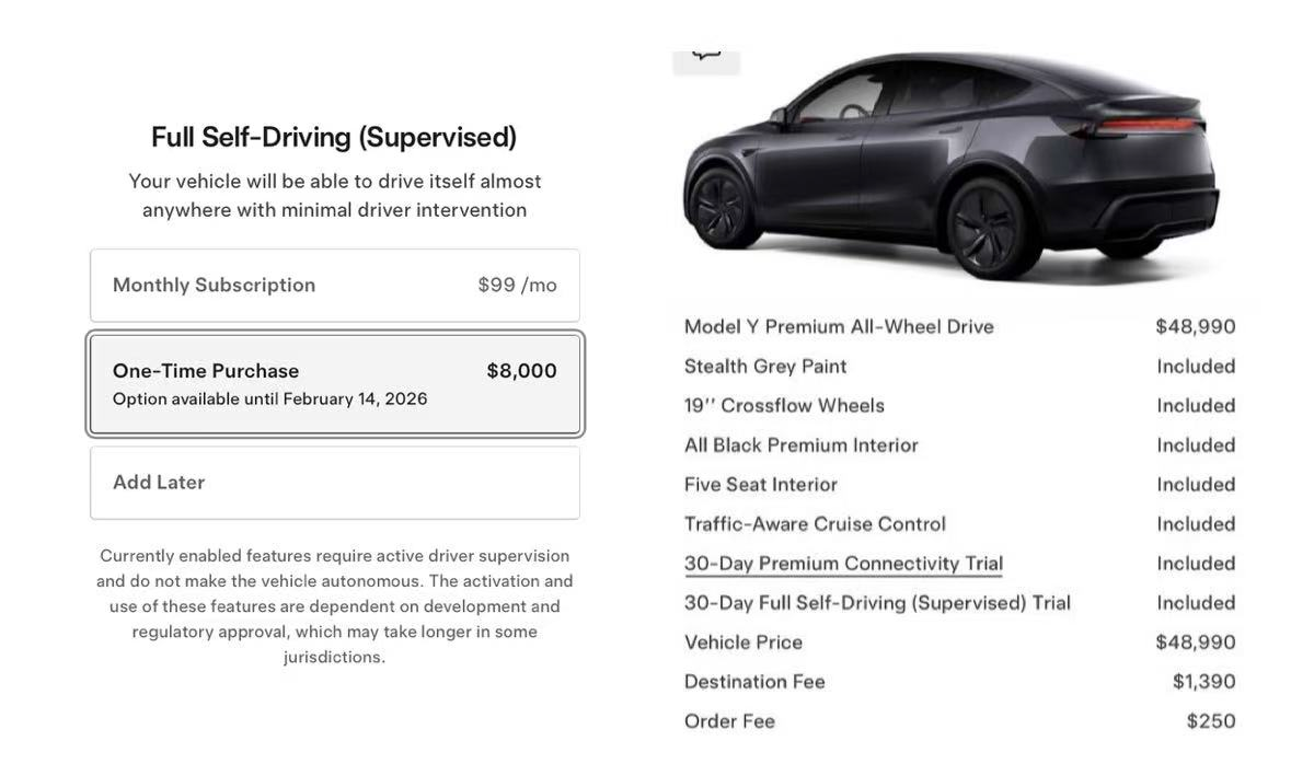 特斯拉正式停用自动驾驶功能, 以推动FSD普及