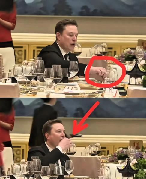 几百亿的订单，热搜挂了半天就沉了。但马斯克在国宴上偷夹凉菜那张图，被网友传疯