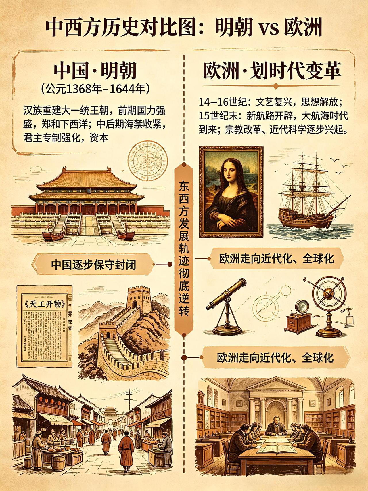 一张时间轴看懂：同一时空里，中国和欧洲都在发生什么！✅先秦VS古希腊