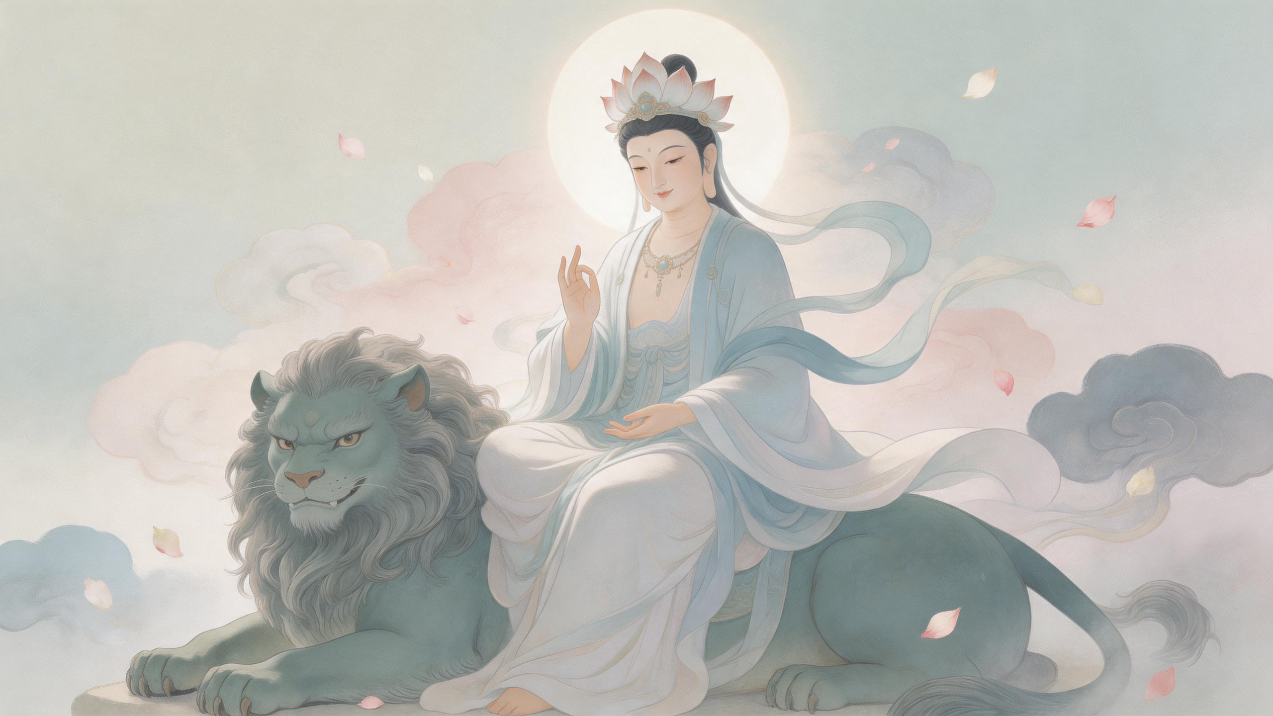 默默许愿，承蒙文殊菩萨加持，往后日子顺风顺水。