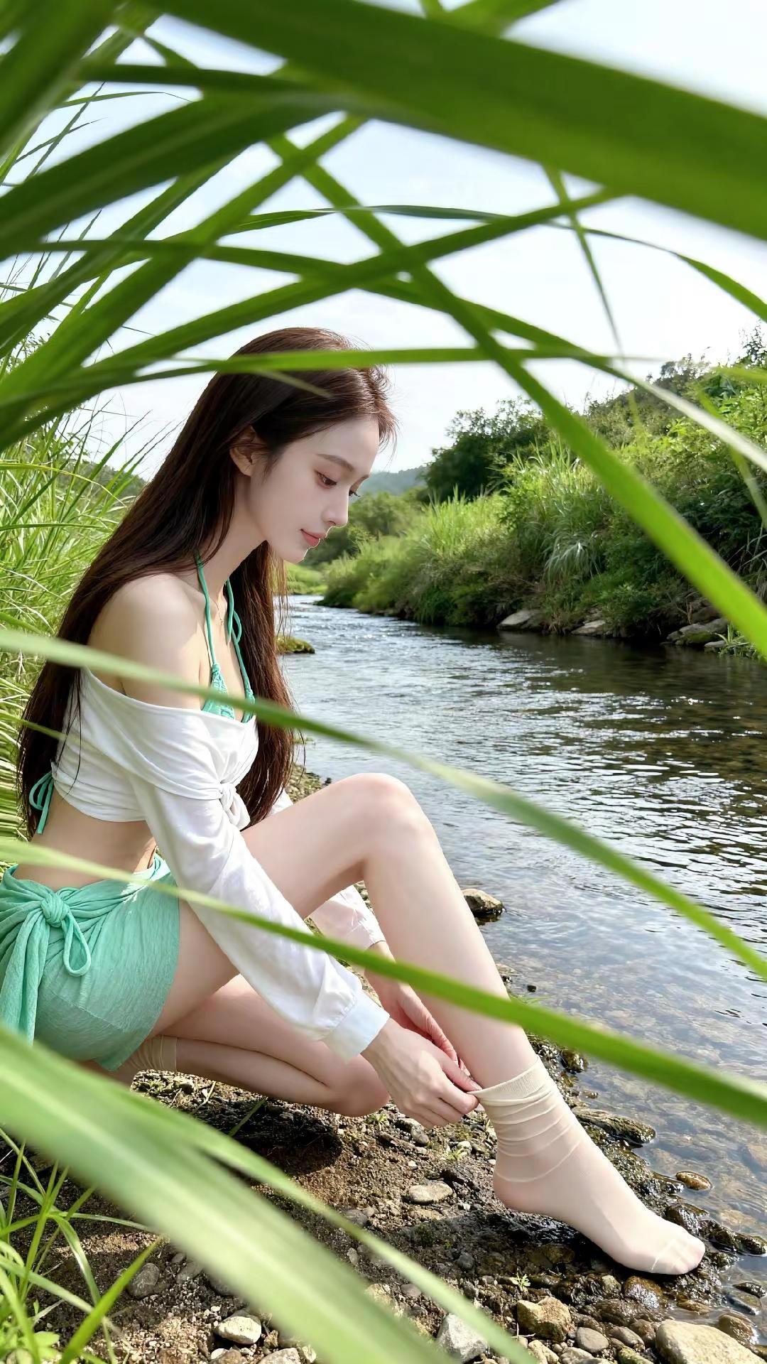 荒野少女系列更新了。户外随拍写真荒野少女ootd穿搭