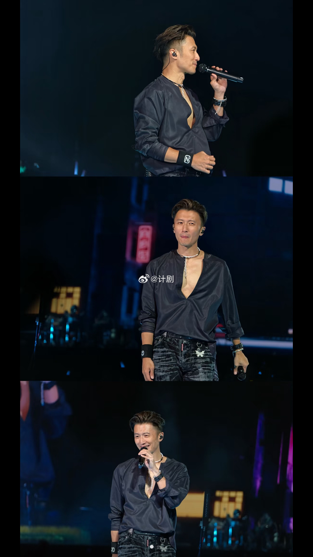 我眼睛都没离开过谢霆锋的胸肌深圳场和苏州场差距这么大的吗，这边胸肌线条暴击那边