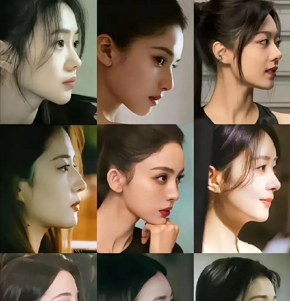 9位女明星，第一眼看到的居然是张婧仪看正脸的时候没发现张婧仪这么好看，现在看侧