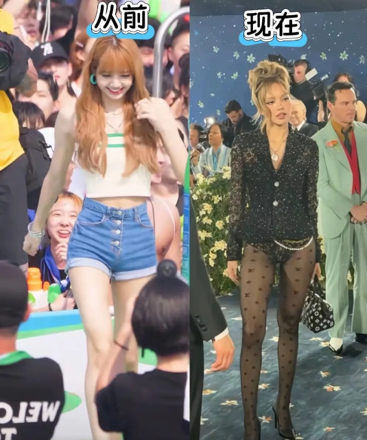 有一种亲眼看着甜美青春的小姑娘变成后妈的感觉...metgala红毯lisa