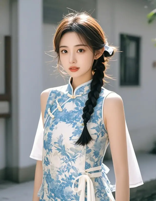 旗袍女孩,清纯可爱