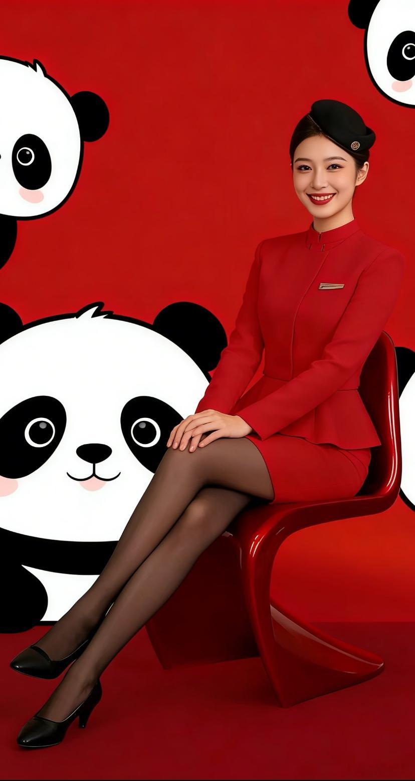 川航空姐的制服照。气质真照。