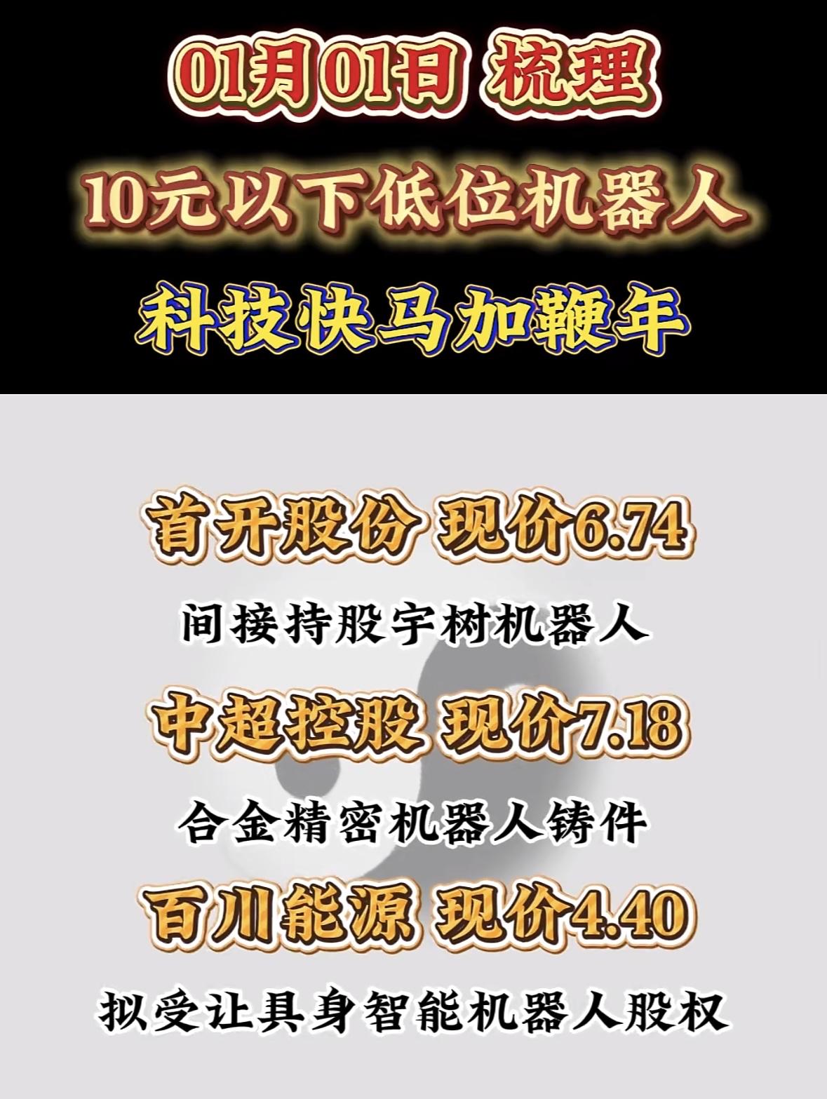 1月份10元以下机器人个股梳理科技快马加鞭年，梳理10元以下低值机器人！