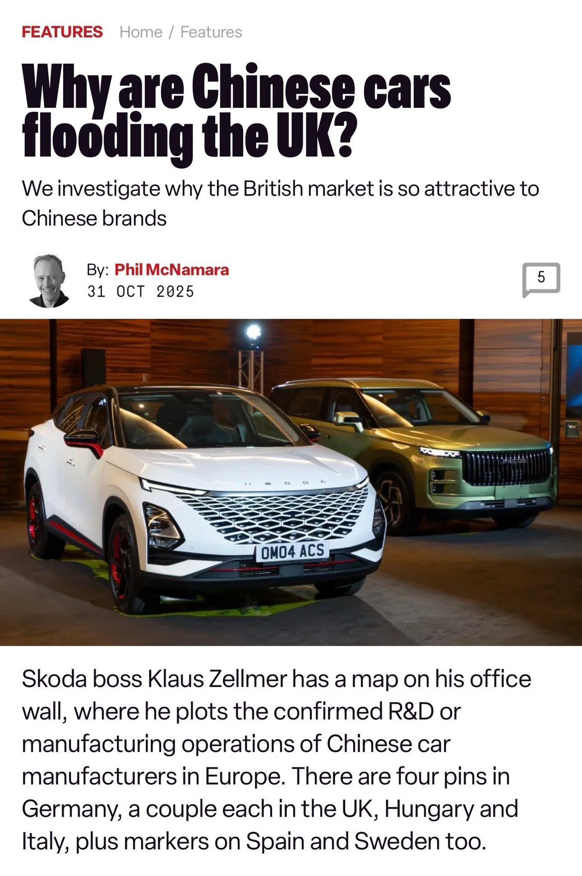 这篇文章很有意思，中国汽车为什么在英国崛起？中国品牌在英国的市场份额目前占到1